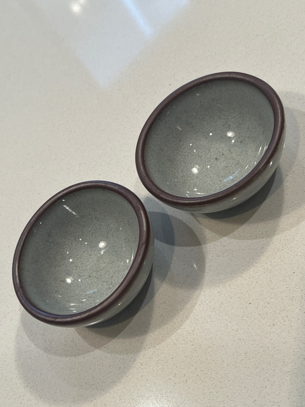 EAST FORK set of bitty bowls in Quartz glaze.